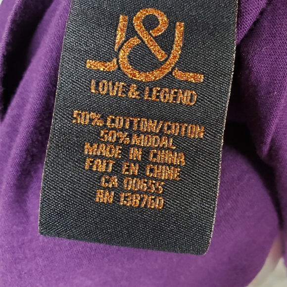 Plus Size Tee Low Scoop Sequined Purple 2X - Picture 10 of 10